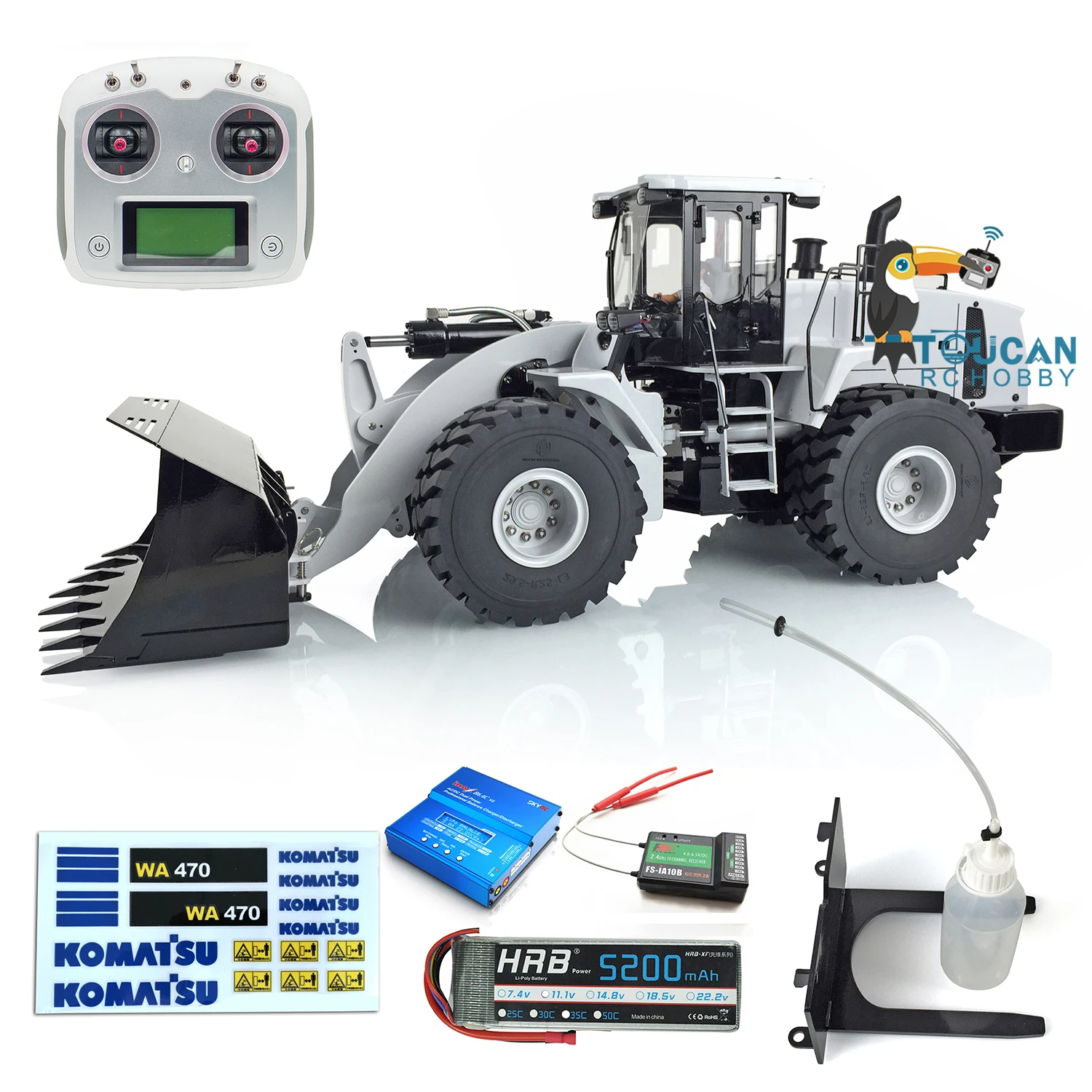 XDRC Metal 1/14 Hydraulic RC Loader Remote Control Truck Car Finished Model WA470 CAT 980L ESC Motor Servo Light B6AC Charger