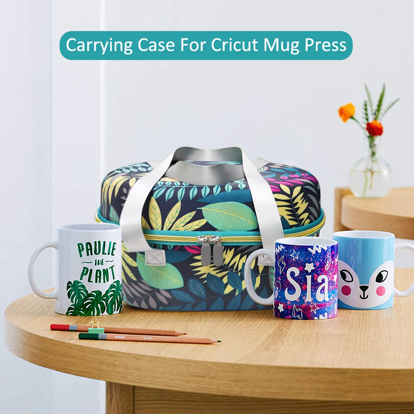 

EVA Dust Cover Durable Sturdy Protection Case Zipper Pocket ForCricut Mug Press Storage Bag Carrying Case Sleeve Shell