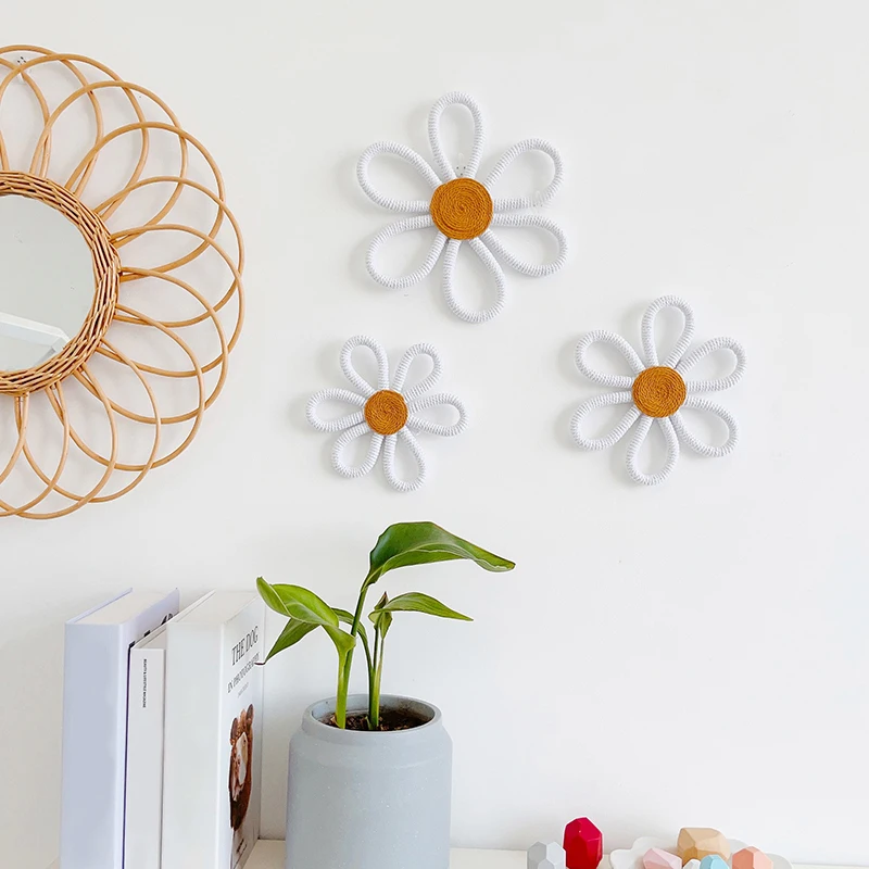 

1/3 шт., декоративные плетеные цветы Маргаритки