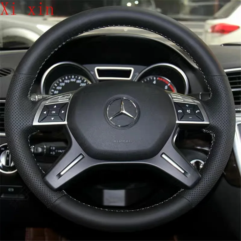 

Самодельный индивидуальный кожаный специальный чехол рулевого колеса ручной работы для Mercedes Benz E200L/ e300L /E260/C180 /gl/c260