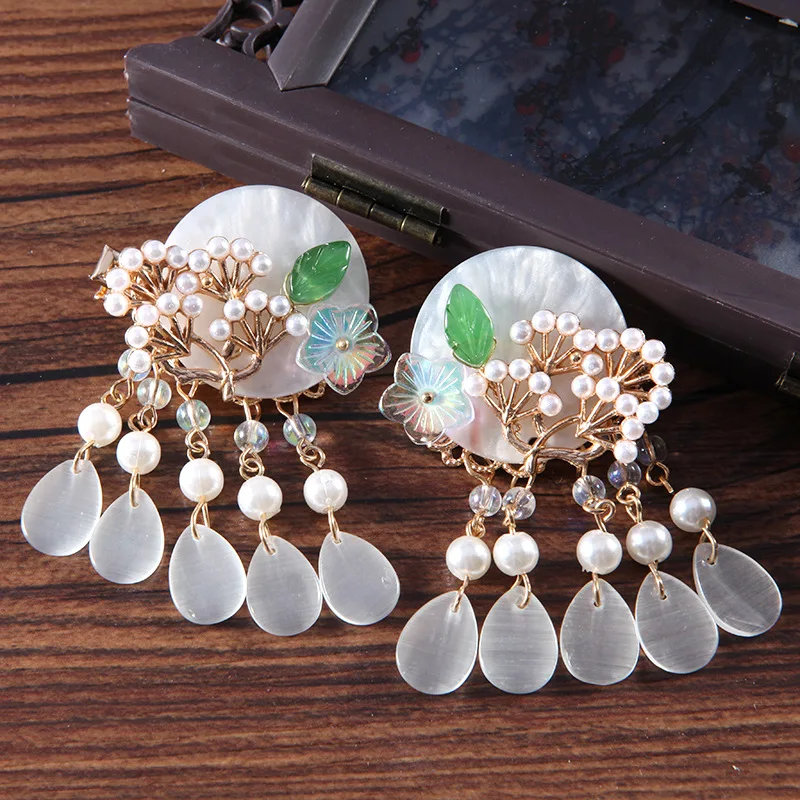 

Antique hair accessories handmade pearl shell hairpin adults children headwear