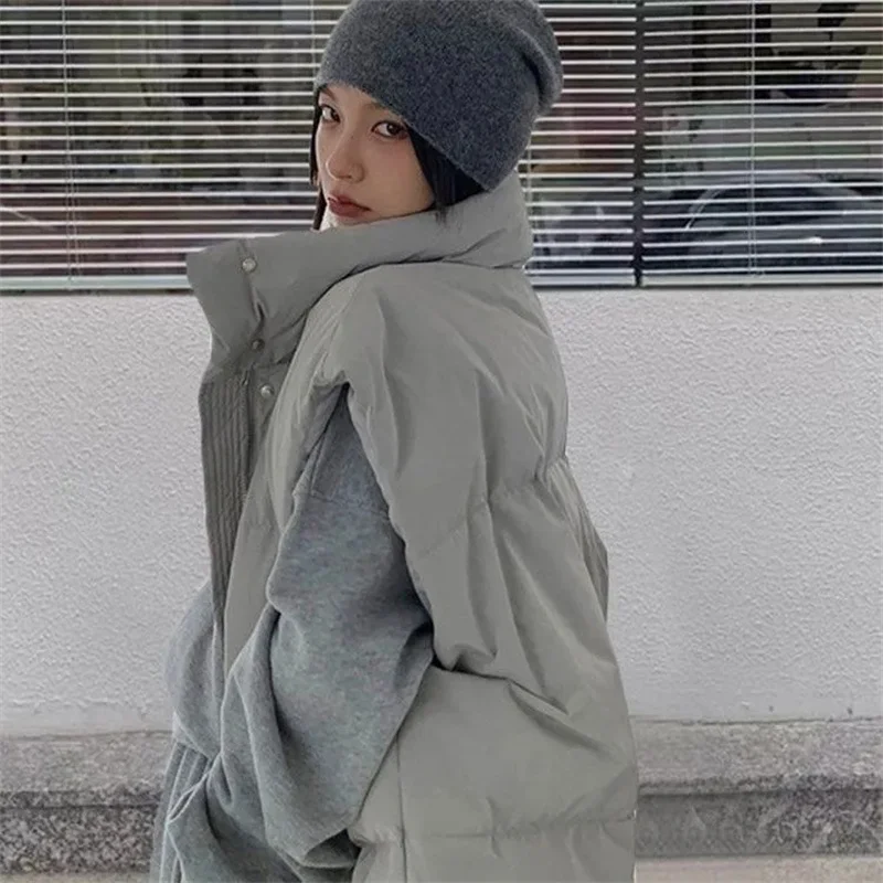 Новинка 2024 корейские зимние куртки модные жилеты с подкладкой женский жилет без