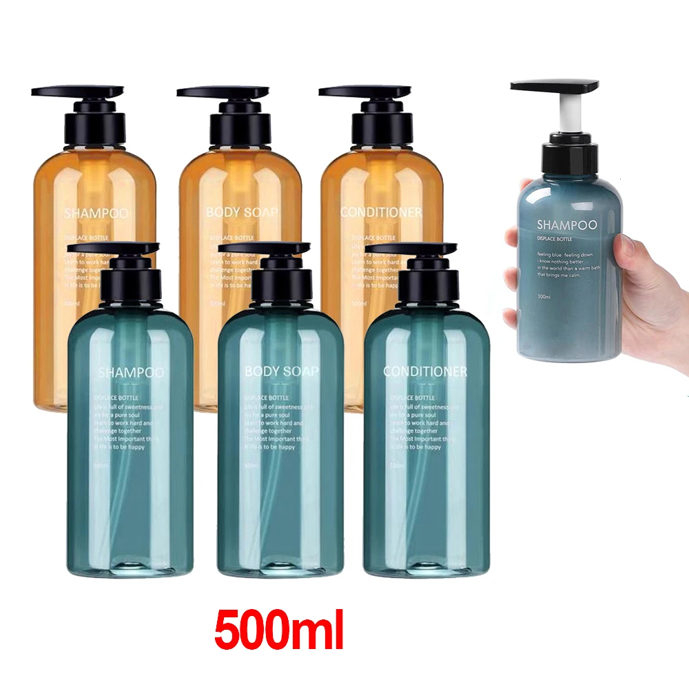 

OLOEY 500ML Soap Dispenser Bottle Set Bathroom Liquid Refillable Shampoo Shower Gel Bottle Lotion Press Empty Empty Container