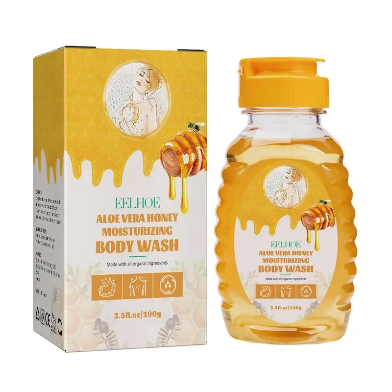 

Aloe Honey Body Wash 3.5fl Oz Organic Moisturizing Shower Gel Honey Shower Bath Cream Hydrating Body Cleanser For Moisturization