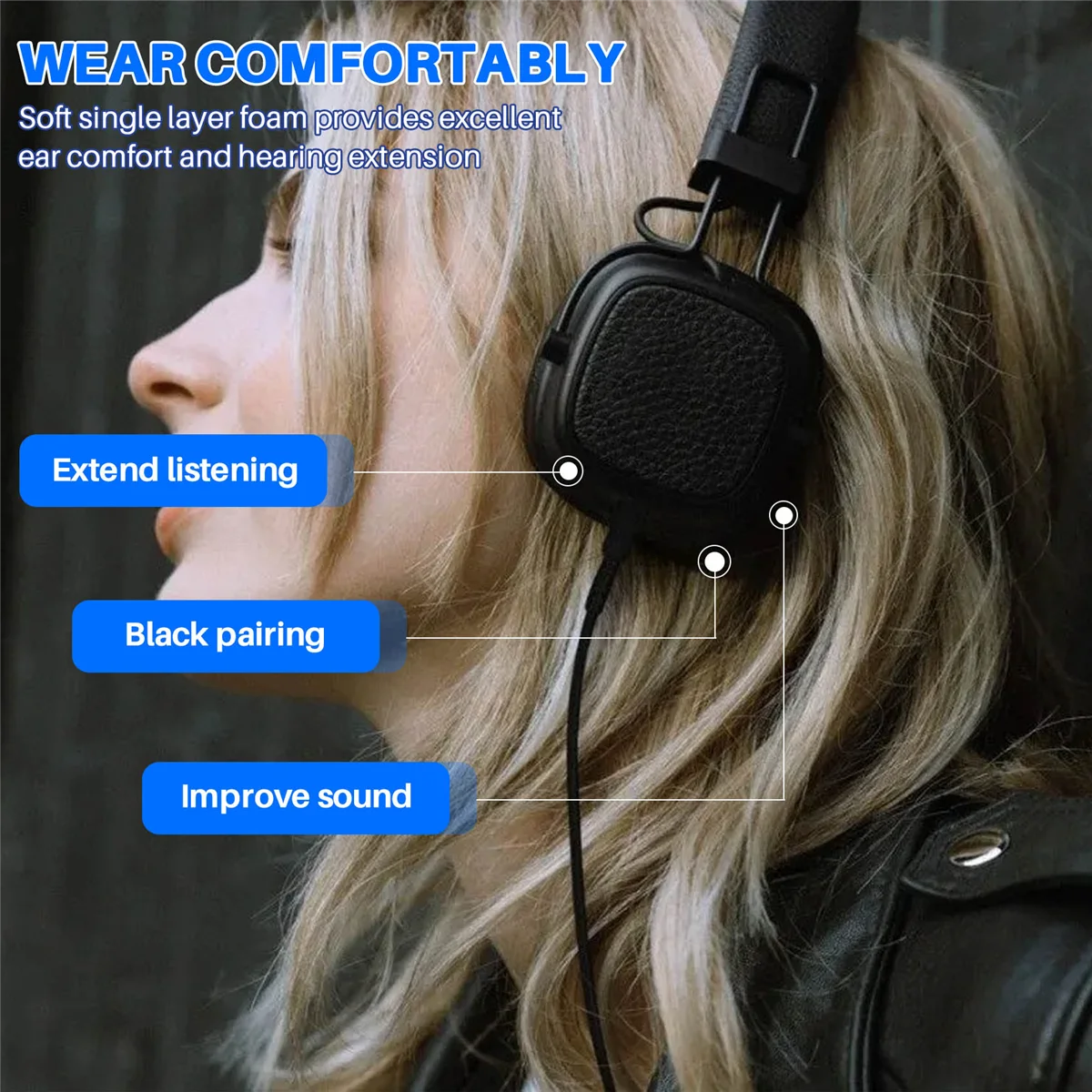 Полиуретановые амбушюры наушники подушка для Marshall Major III 3 черные