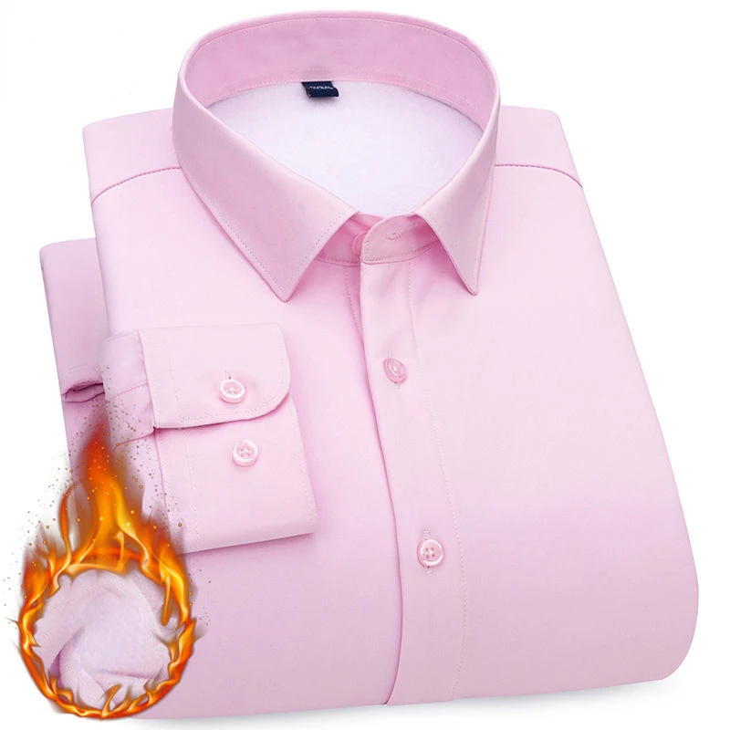 Autumn and Winter Warm Shirt Middle Aged and Youth Shirt Casual Business Professional Workwear Thickened Plush Top