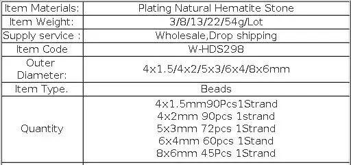 Cylindrical Hematite Spacer Beads Round Natural Stone Cylinder Loose beads for Jewelry Making Morse-Code Bracelet necklace DIY