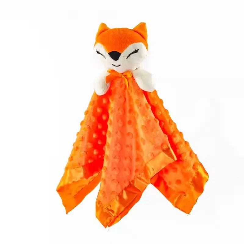 

Furry Soft Stuffed Animal Fox Soothe Blanket Bashful Baby Security Blanket Fox Pacifying Towel Newborn Appease Blanket