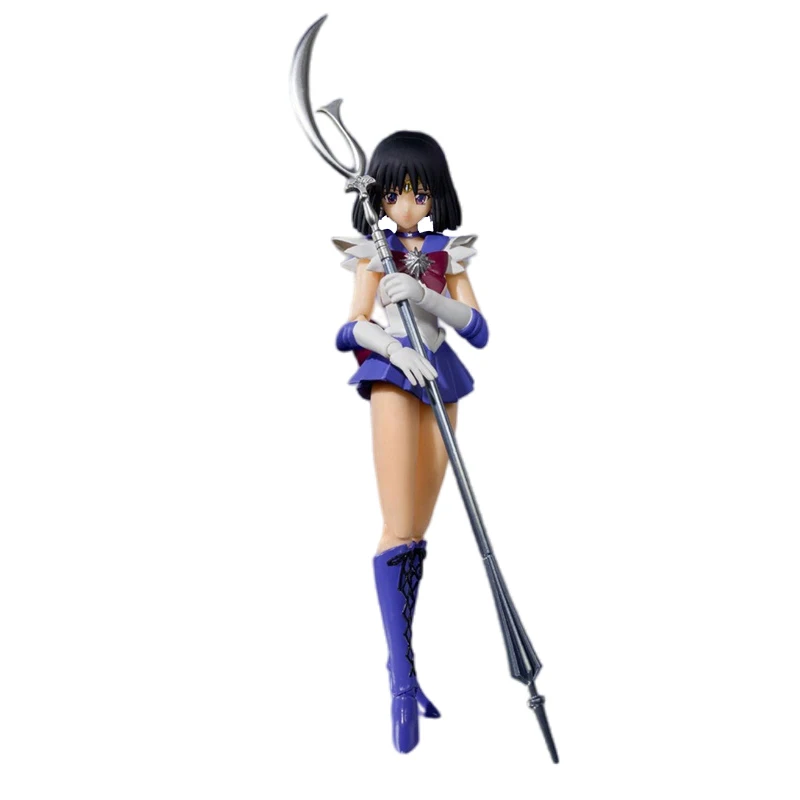 

21CM Anime Figure Sailor Saturn Ying purple Combat Uniform Standing Model Dolls Toy Gift Collect Boxed Ornament PVC Material