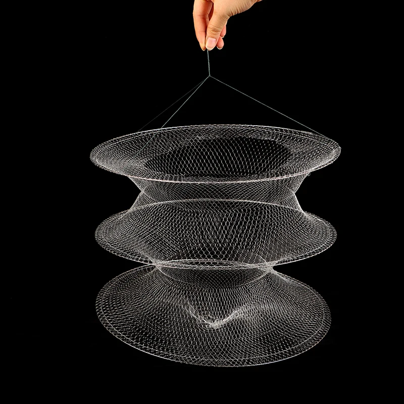 Портативная рыболовная сеть двухслойная клетка в виде креветки кастинговая