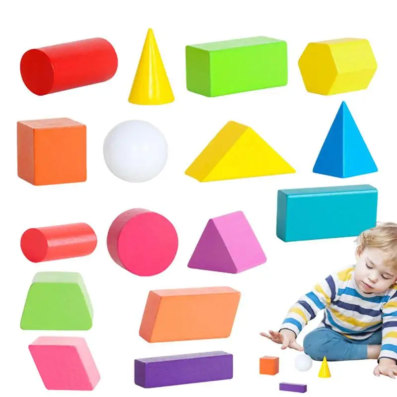 

3D Geometric Shapes Math Geometric Block Toys Math Manipulatives Geometric Blocks For Kids Preschool Elementary Homeschool