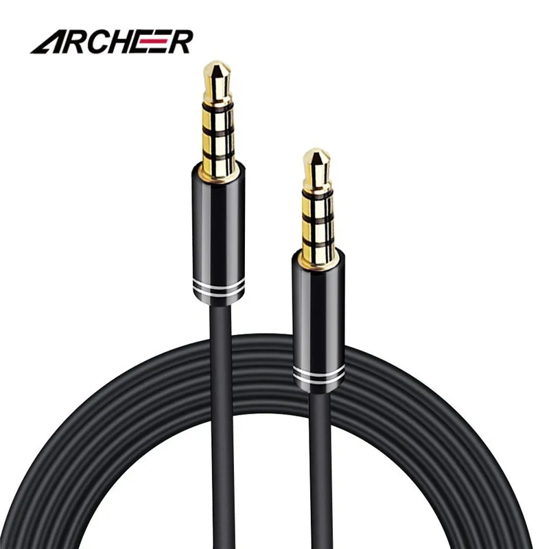 

Аудиокабель ARCHEER 3,5 мм, 5 футов/1,5 м, 4-полюсный стереокабель со штыревыми соединителями на обоих концах, вспомогательный кабель, шнур Aux для см...
