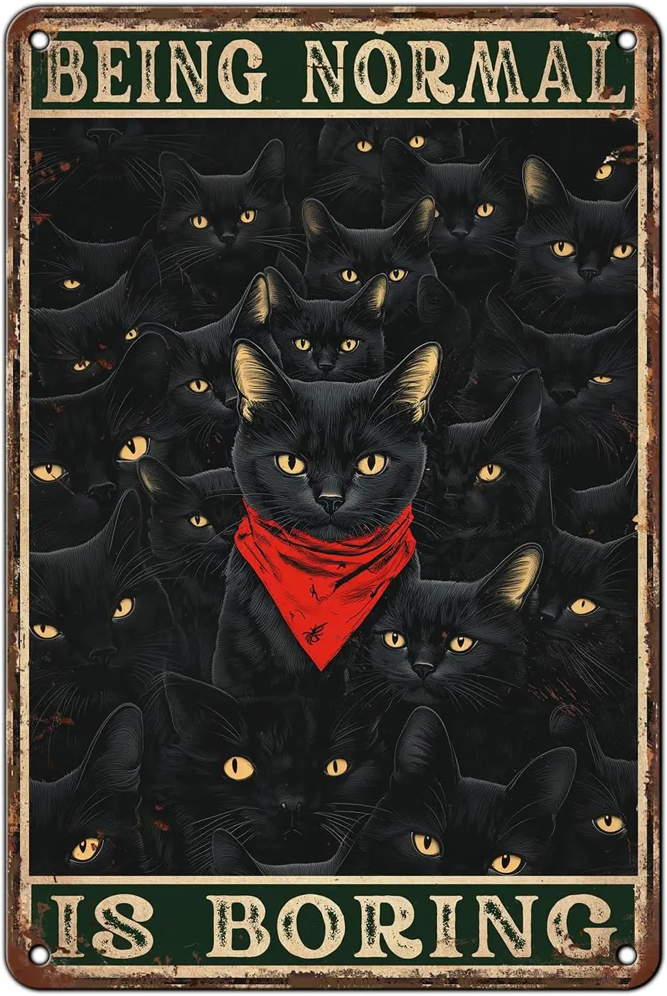 Vntage Cat Tn Sgn Beng Normal s Borng Metal Ретро Настенный декор для дома Ktchen Cafes Store Offce Pubs Club Funny Man