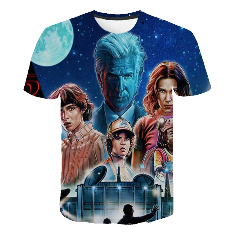

Summer Children Stranger Things 4 Fashion Clothing Boys Short Sleeve T-shirt Kids Sweatshirt Casual Clothes Boys Cool T-shirts