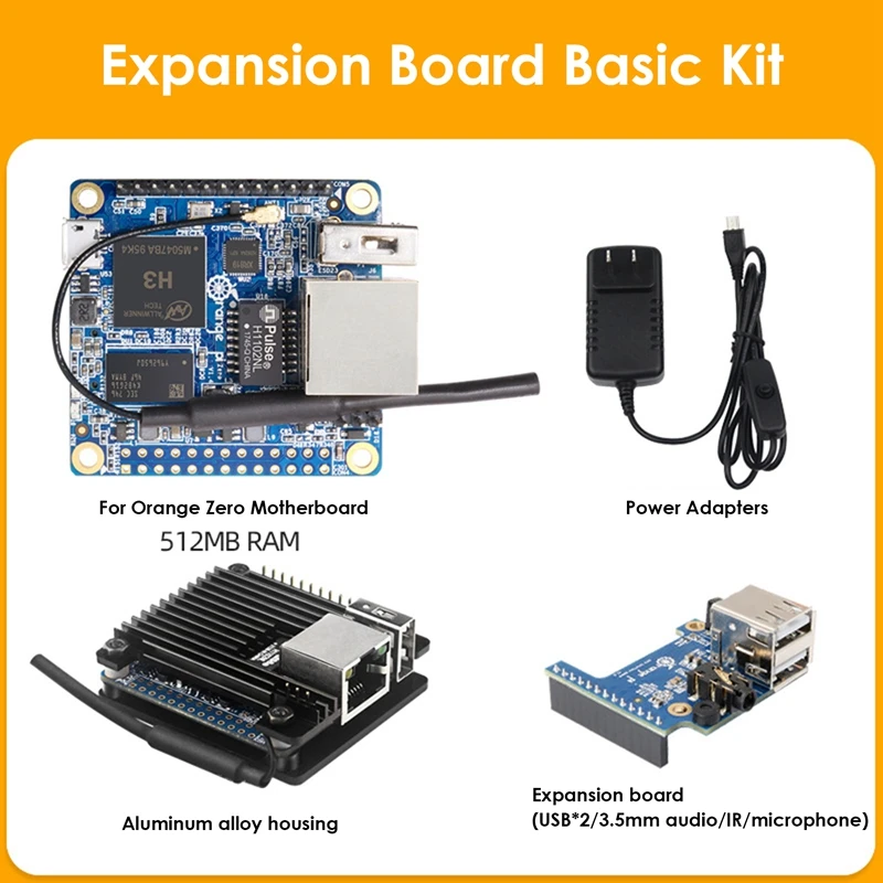 

For Orange Pi Zero 512MB Allwinner H3 Chip Microcomputer Development Board+Expanding Board+Shell+Power Adapter