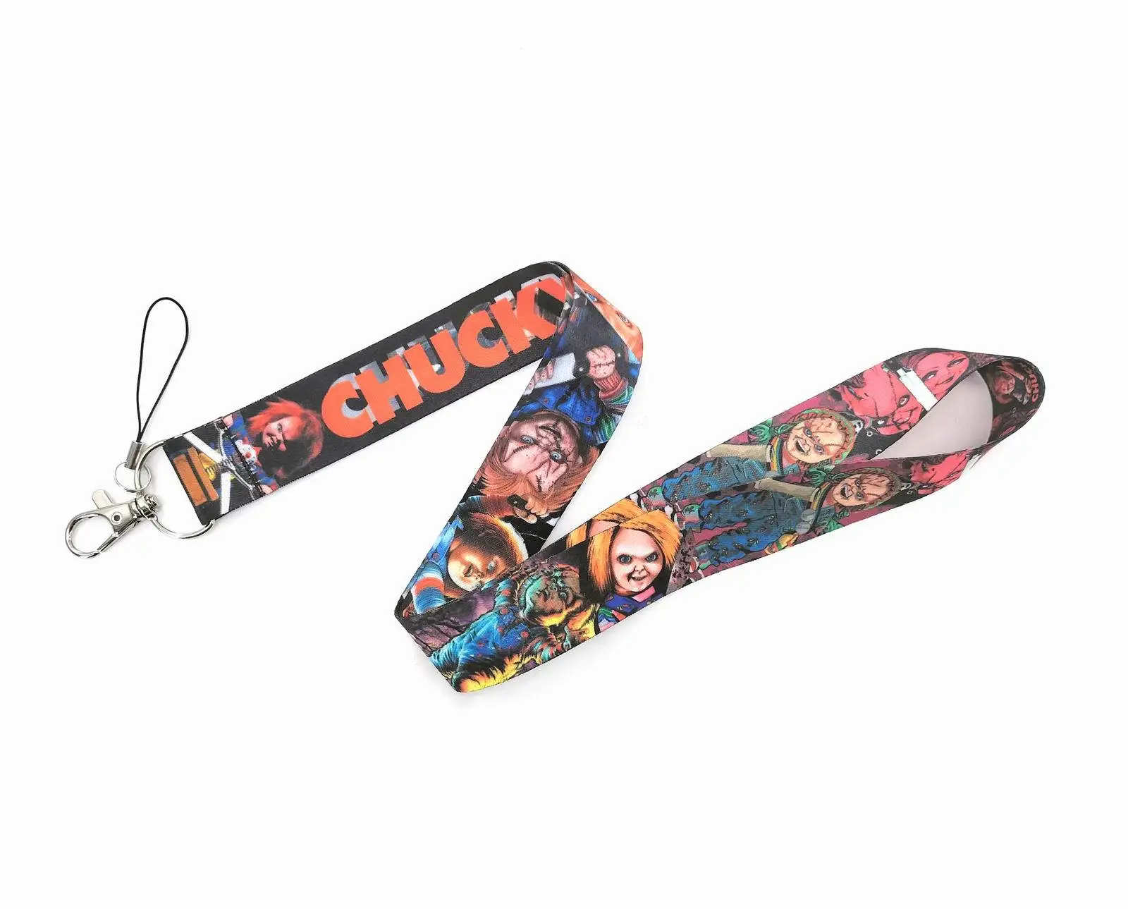 Wholesale Cartoon CHUCKY Key Lanyard ID Badge Holders Animal Phone Neck Straps with Keyring Phone Accessories D120