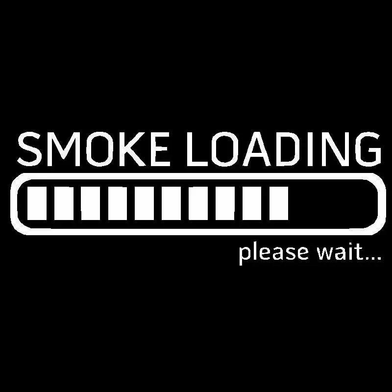 

Загрузка дыма, пожалуйста, подождите, Виниловая наклейка, цвет черный/серебристый, 15 см * 5 см