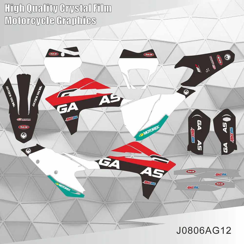 

Для GASGAS GAS MC EX EC 125 250 300 350 450 2021 2022 2023 Полная графика Наклейки Мотоцикл Фон Пользовательский номер