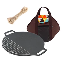 koreans bbq grill pan non stick natural material circular barbecue plate indoor outdoor kitchen multipurpose bbq grill grill pan