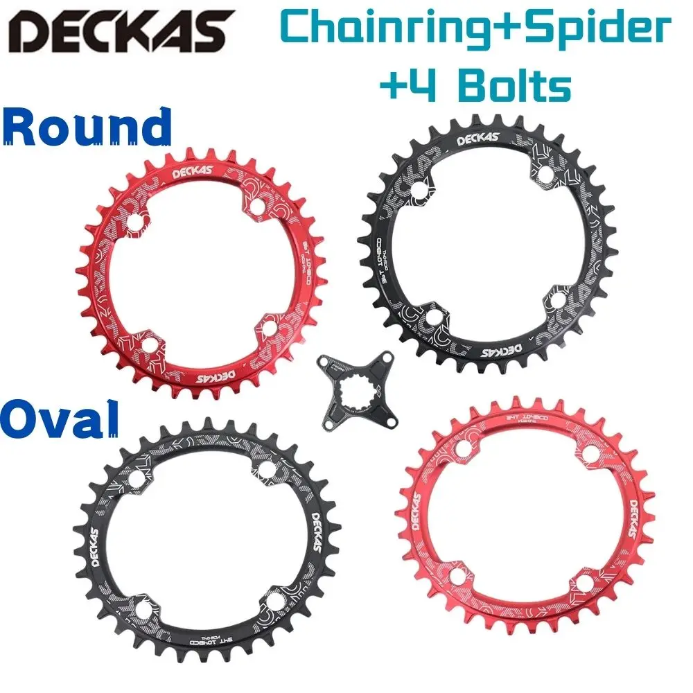 

DECKAS Oval Round Chainring 6mm Offset GXP XX1 Eagle X01 GX X1 X0 X9 forSRAM 32/34/ 36/38T MTB Road Bike Direct Mount Bike Parts