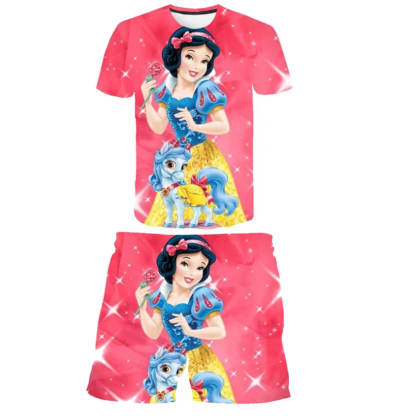 

Summer Kids Snow White Clothes Sets Children Clothing Girls Clothing Suit Cartoon Casual T-Shirts+Shorts 1-14 Y Costume Outfits