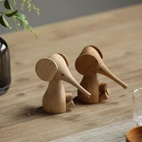 nordic solid wood elephant household furnishings european danish puppet white oak elephant beech creative wood crafts
