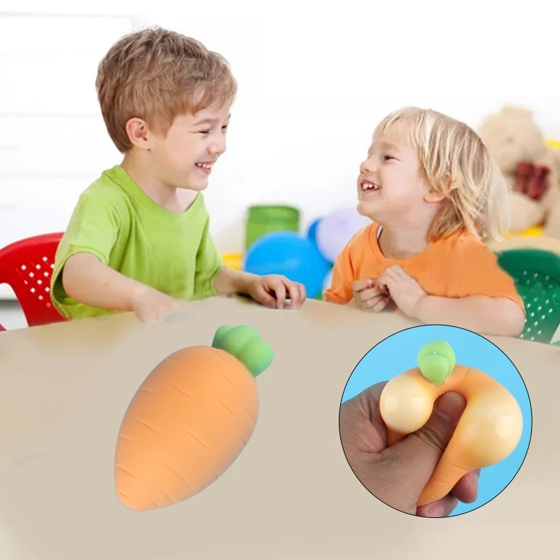Simulation Carrot Squeeze Fidget Sensory TPR Ball Interactive Dollhouse Accs Pinch Toy Soft Decompression Desktop Decor | Игрушки и