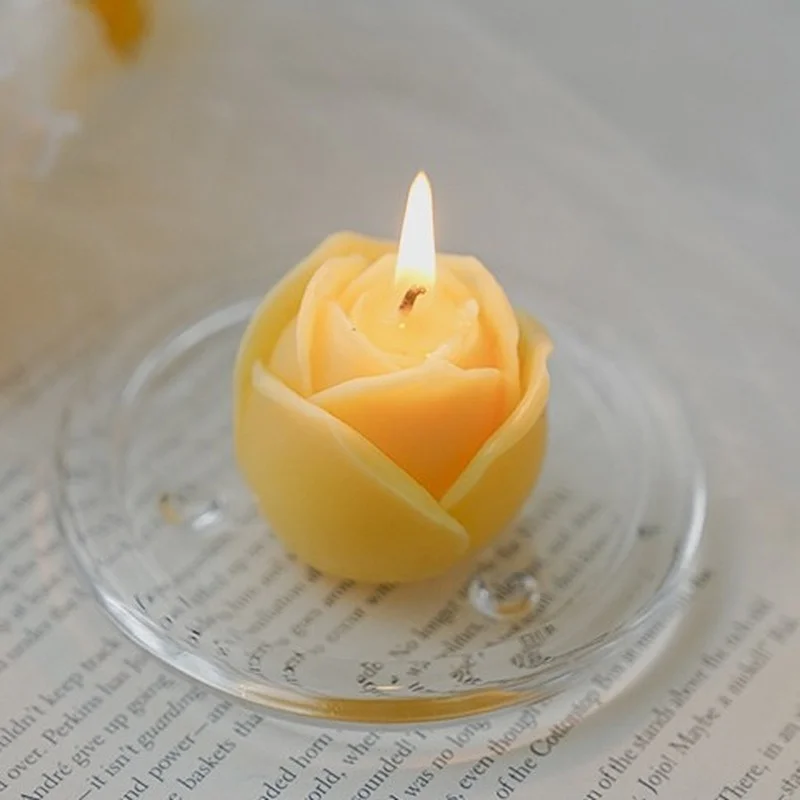 

Romantic Rose Shaped Scented Candle for Party Beautiful Home Decor Fragrance of Rose Smokeless Candles for Romantic Dinner