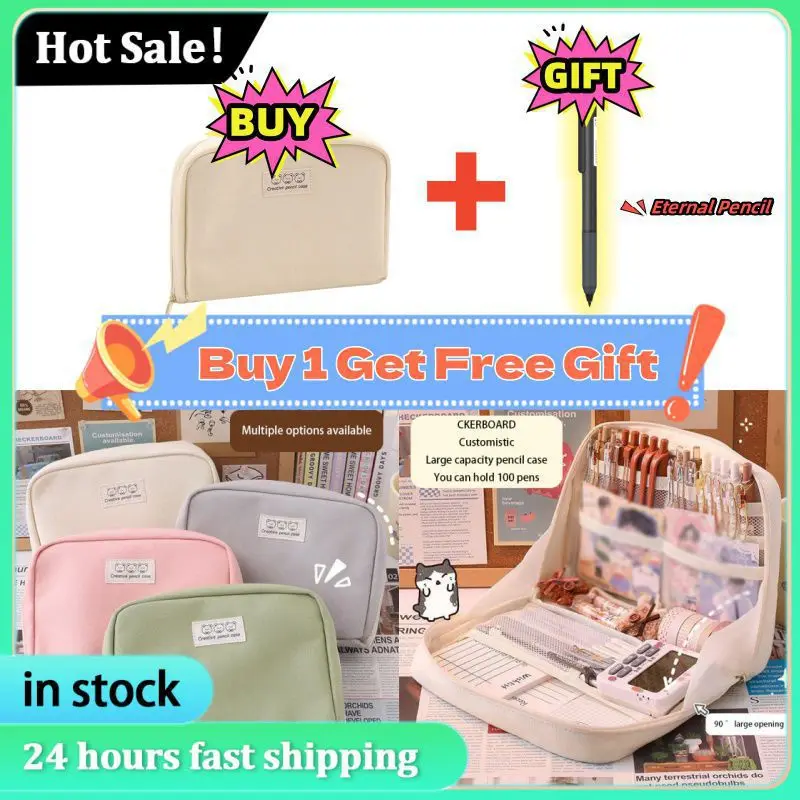 

Large Capacity Pencil Bag Student Pencil Case Aesthetic Pen Box Stationery Storage Bags School Organization Stationery Supplies