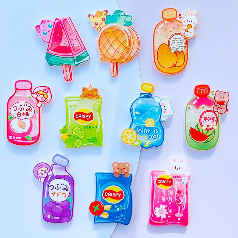 

10/20 шт. новые милые Мультяшные животные, мороженое, напитки с плоским основанием Акриловые Скрапбукинг Diy аксессуары для рукоделия H85