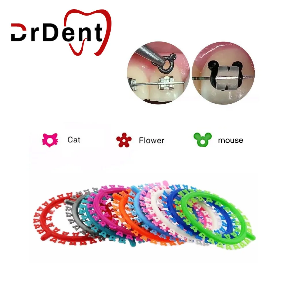 

Drdent 25ties/Bag O-Ring Elastic Bands Cartoon Flower Ligature Ties Rubber For Ortodoncia Brackets Dental Orthodontic