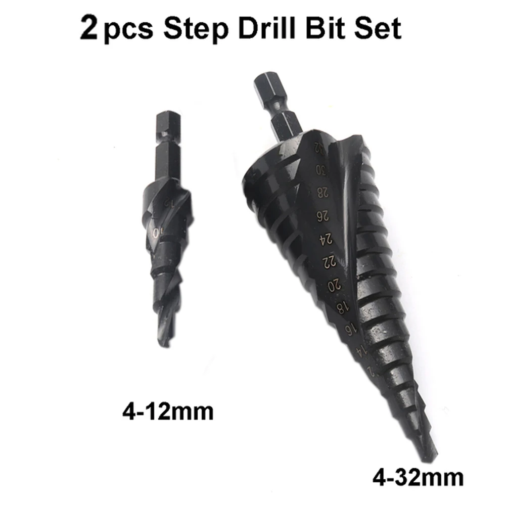 

4-12 4-32mm HSS Step Drill Bit 1/4Inch Shank Drill For Metal Cone 250-400RPM For Wood Metal Drilling Power Tool