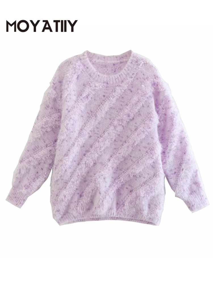

MOYATIIY 2022 Fashion Women Winter Sweater Chic Oversized Tassel Pullover Sweaters Long Sleeve Ladies Knitted Jumper Tops