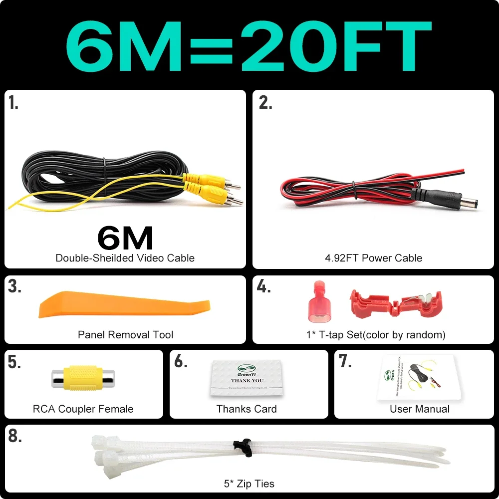 

Ownice Новый двойной экранированный видеокабель RCA для подключения монитора и резервной камеры заднего вида 6 м 8 м 10 м 15 м 20 м AV удлинитель