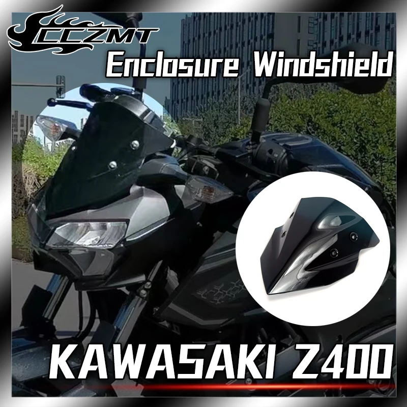 

For Kawasaki Z400 z400 2018 2019 2020 2021 2022 Motorcycle Windshield Windscreen ABS Plastic Wind Screen Shield Protector