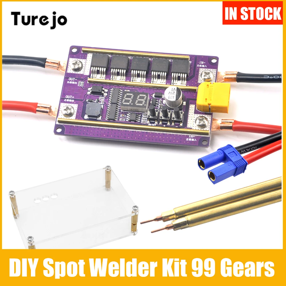 

DIY Spot Welder Kit 99 Gears Power Adjustable 12v Spots Welding Machine Control Board For Welding 18650 Battery Nickel Sheet
