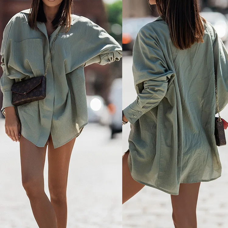 

Women's 2022 Autumn and Winter Long Sleeve Shirt Collar Loose Shirt Top