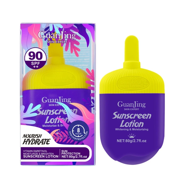 

Sunscreen Lotion 80g Moisturizing Daily Hydrating Fluid Face Moisturizer Non-Greasy Fast-Absorbing Body Sunscreen