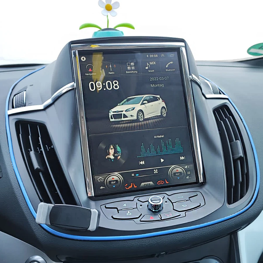 Автомобильное радио с экраном 10 4 дюйма Тесла для Ford Kuga C-max Escape 2013-2015-2018 Android 11