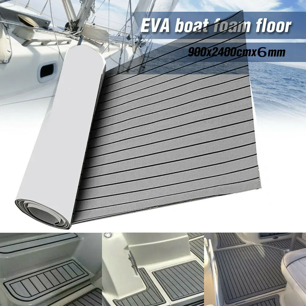 

EVA Teak Decking Boat Yacht Flooring Light Gray Self-adhesive Foam Floor Mat