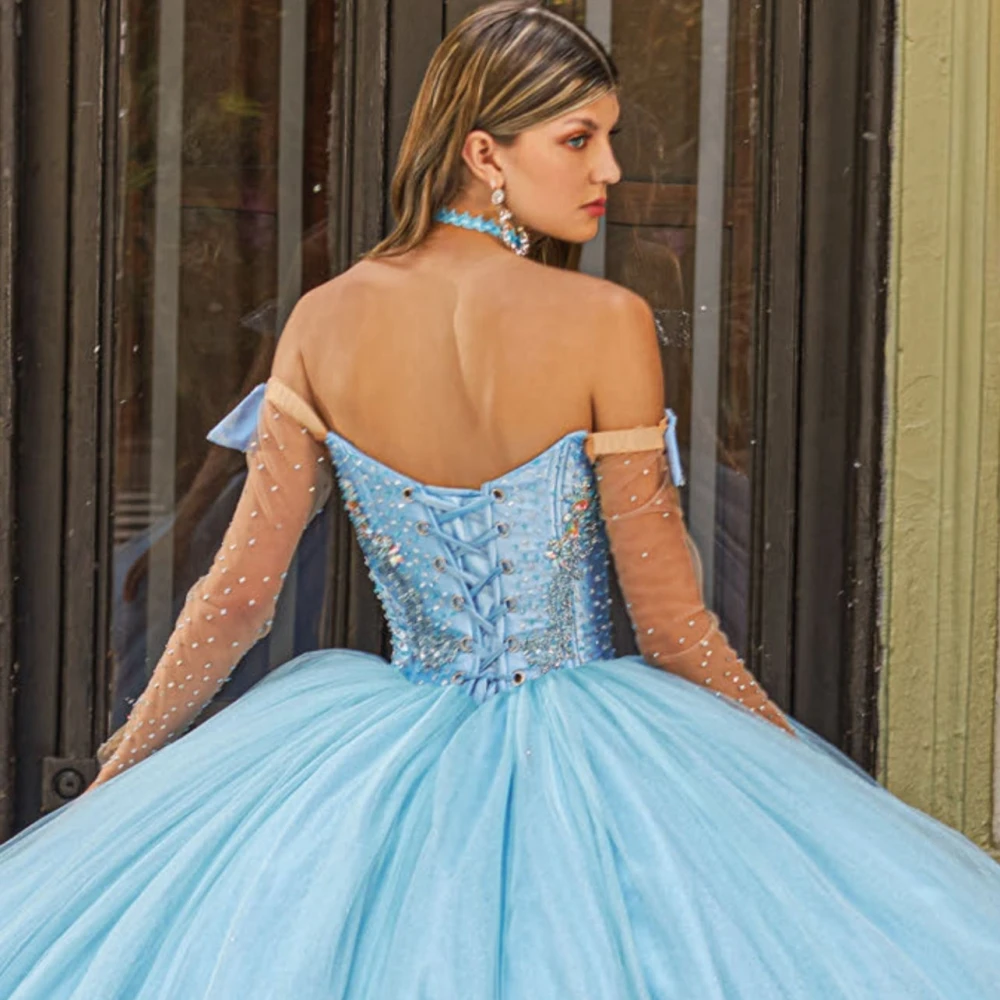 Блестящие бусины кристаллы Quinceanrra платья для выпускного вечера очаровательное