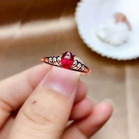 meibapj real natural new burned ruby gemstone fashion ring for women real 925 sterling silver fine wedding jewelry