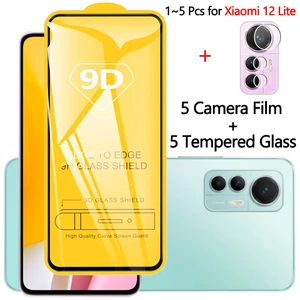 1~5 pcs, tempered glass + camera film for mi 12 lite 5g glass mi12 lite xiaomi 12lite screen protector xiaomi 12 lite glass