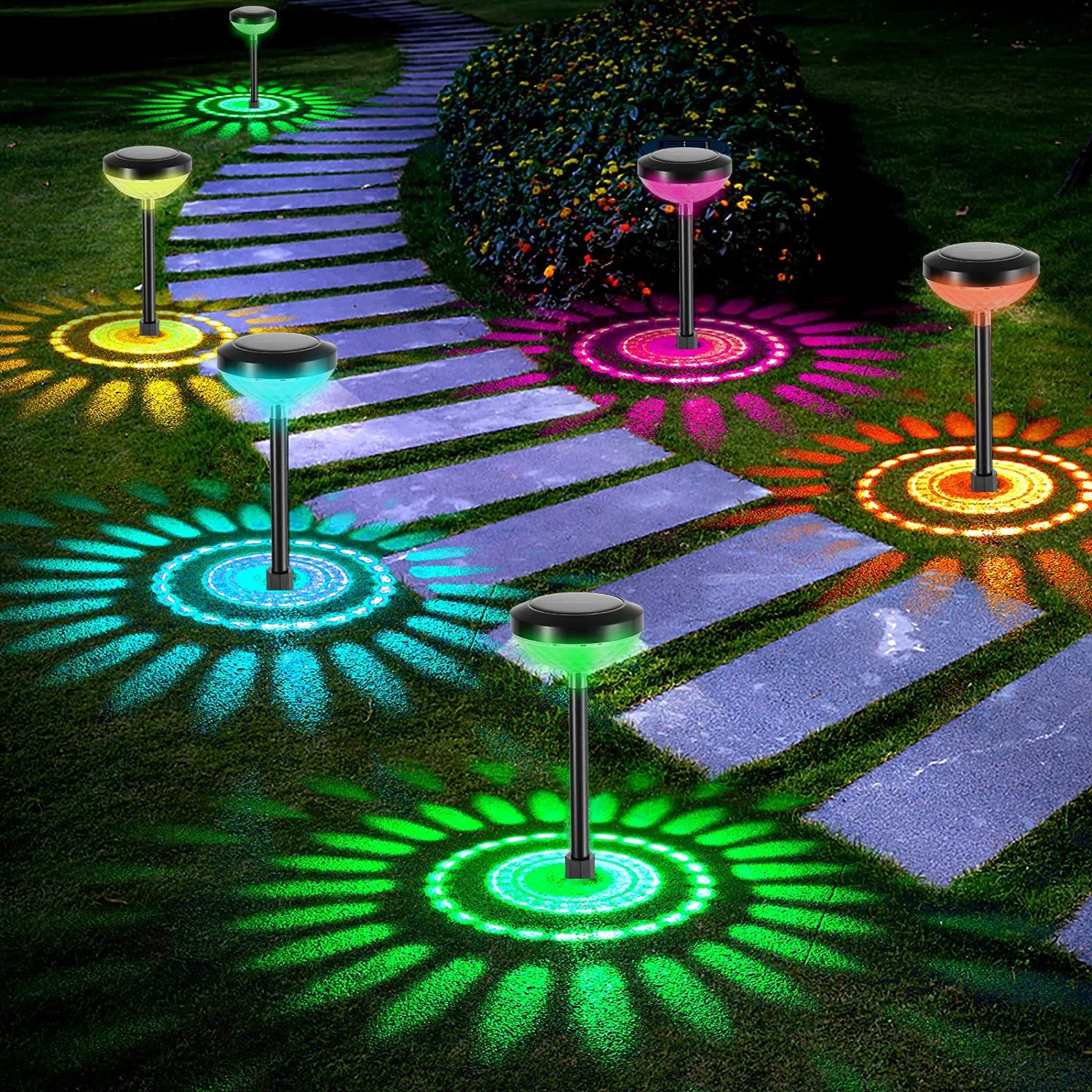 

Garden Outdoor Solar LED Lights RGB Multi-Color Lighting Solar Path Lawn Light Christmas Garden Decorative Landscape Lighting