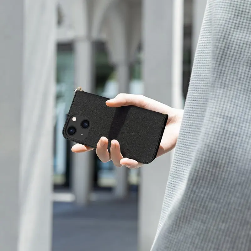 Wallet Case ,[RFID Blocking][Kickstand Function] Handmade Flip Folio Wallet Case with Card Slots and Detachable Hand Strap for i