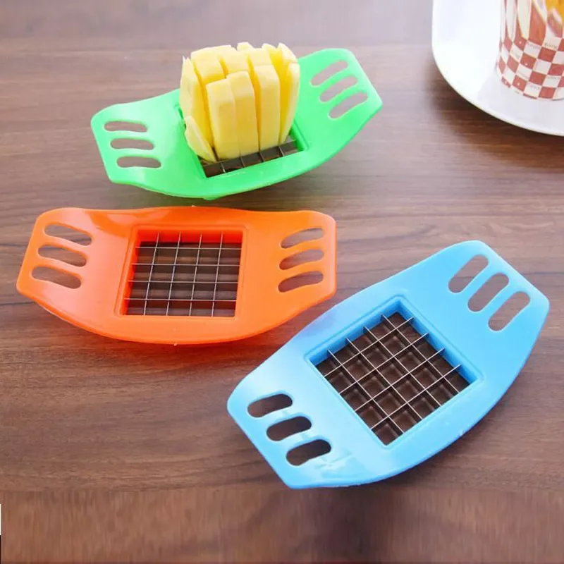 

2022New Stainless Steel Vegetable Potato Slicer Cutter Chopper Chips Making Tool Potato Cutting Fries Tool Kitchen Accessories E