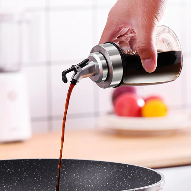 

Cooking Mini Oil Dispenser Bottle Kitchen Top Seal Lid Gadget Oil Pourer Food Glass Kruidenpotjes Dining Table Utensils OC50TL