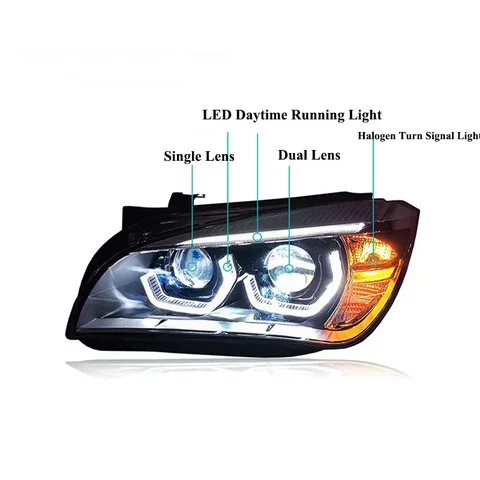 2 шт. автомобильные светодиодные фары для BMW X1 E84 фары 2010-2015 светодиодные DRL указатели поворота передние фары автоаксессуары