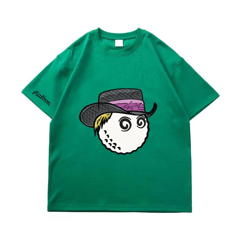 High Quality Cotton Golf T-Shirt for Men Women Summer Golf Bucket Hat Short Sleeve Top Fashion Couple Loose Malbon Golf Clothing