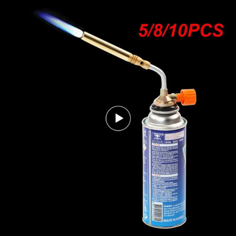 

5/8/10PCS Flame Gun Nozzle High Temperature Stainless Steel Barbecue Single-tube Portable Reliable Spray Gun Outdoor Barbecue